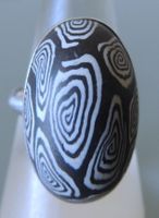 Kautschuk Silber 925 Fingerring Gr. 55