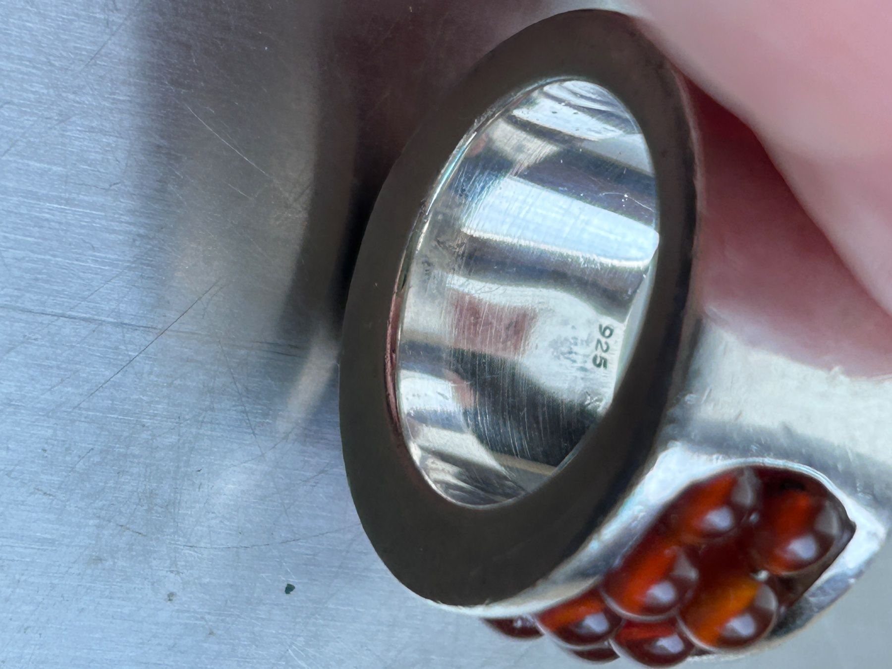 Ringe: Handgefertigter Ring, Silber mit roten Glasperlen (56) – Gebraucht aus Dittingen von Bijoubelle 4