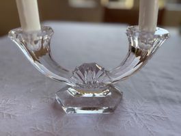 Handsignierter Kristall Kerzenhalter (2-flammig) – Art Deco