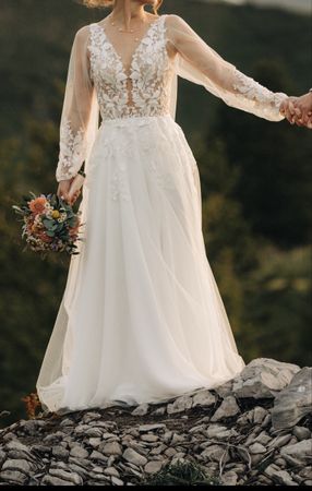Hochzeitskleid / Brautkleid (Ärmel abnehmbar) Gr. 36/38