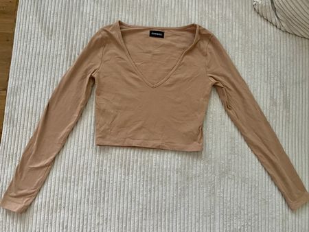 Even & Odd Oberteil Pullover Sweatshirt Crop Beige Braun S