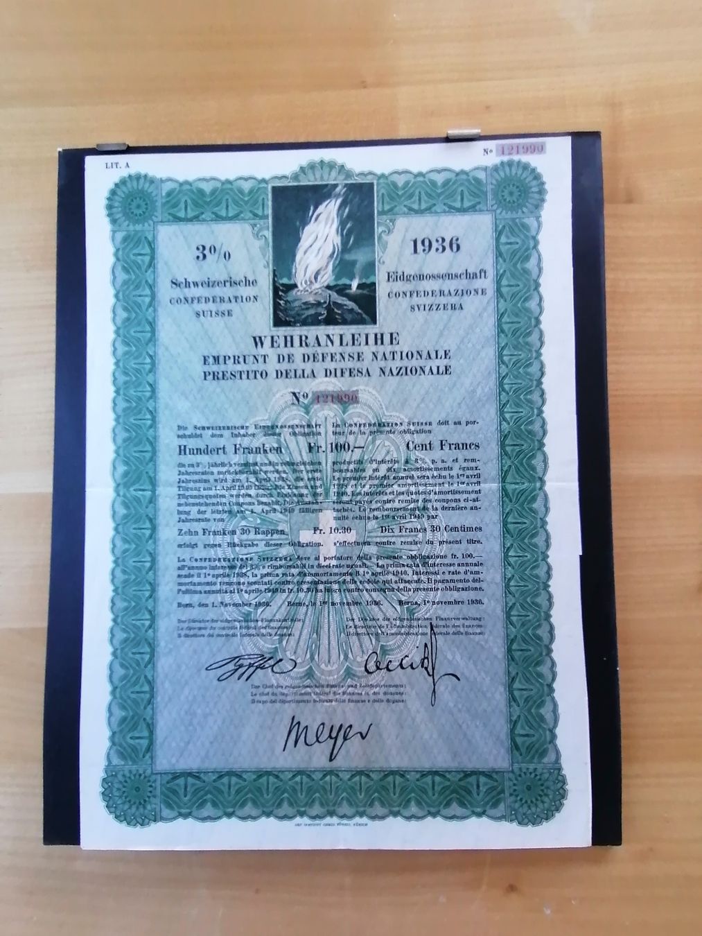 Documenti: Schweizerische Eidgenossenschaft 1936     WEHRANTEILE – Usato da Werthenstein venduto da Marsche1 1