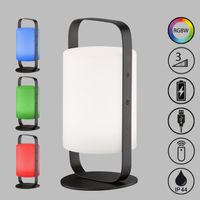 LED Aussen Tischleuchte, Akku, Dimmer