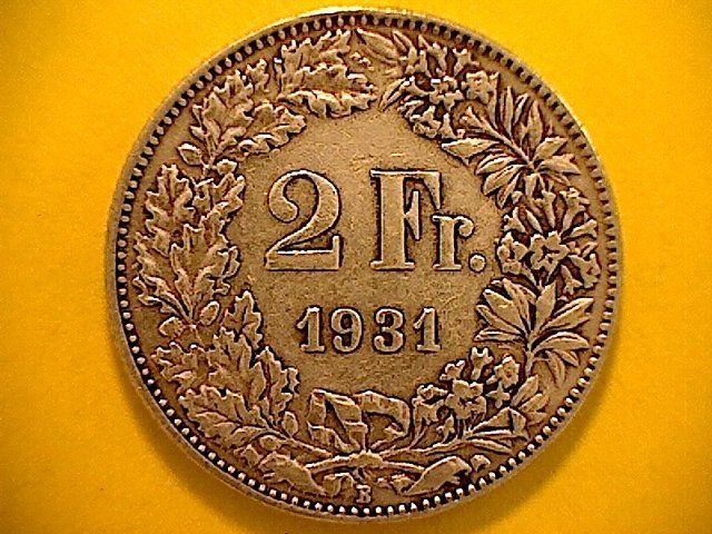Alle Münzen: 2 Fr. 1931 – Gebraucht aus Buchs AG von Ged8