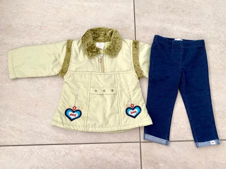 Kleiderset: Jacke und Hose für Baby Mädchen Gr. 74/80.