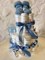 Windeltorte Ente blau, Baby Geschenk, Geburt, Taufe