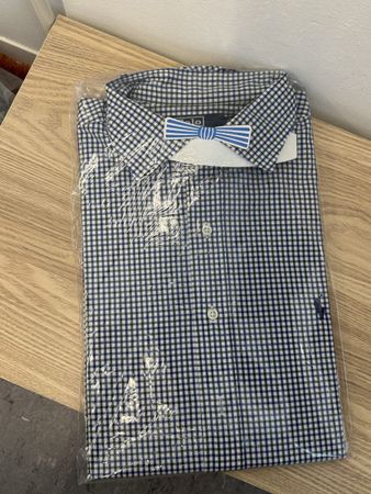 Polo Ralph Lauren Hemd Blau Karo XL Logo Vintage NEU