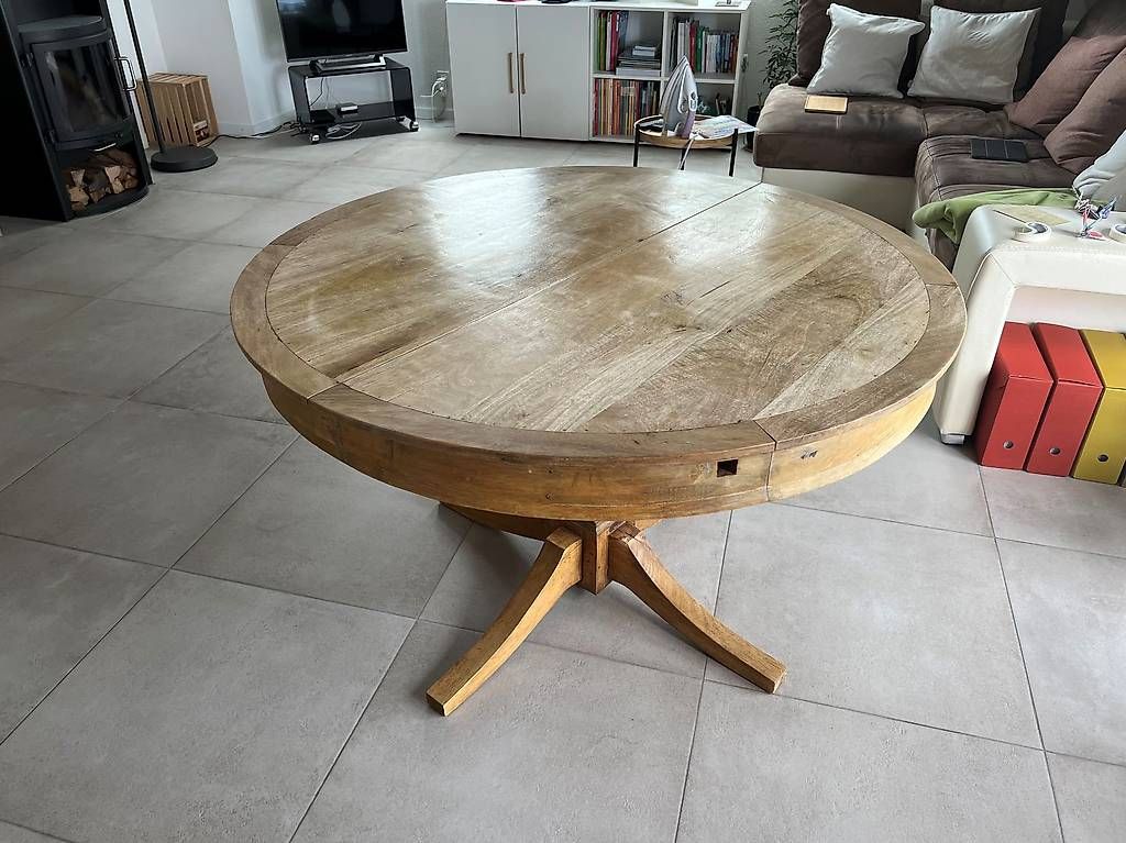 Tavoli: Table ronde en manguier, avec rallonge – Usato da Corcelles NE venduto da snic1101