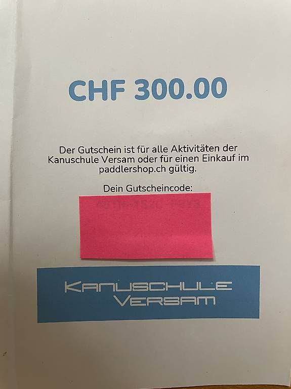 Gutscheine: Kanuschule Versam: Rabatt auf Gutschein – Gebraucht aus Lommiswil von Vali4 1