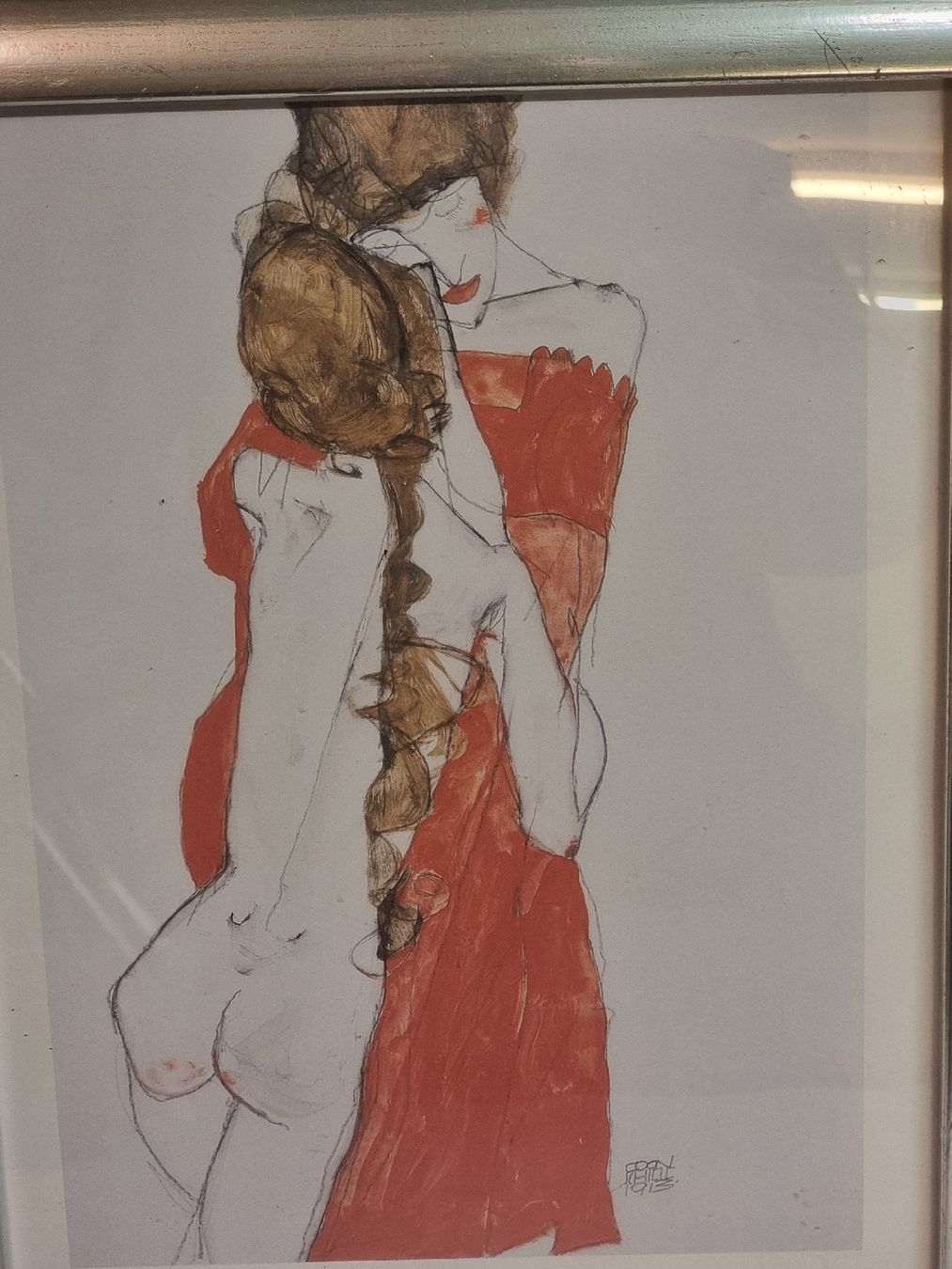 Grafica & Litografie: Egon Schiele Mutter und Tochter, 1913, gerahmtes Bild – Usato da Zürich venduto da Budget-Brocki 3