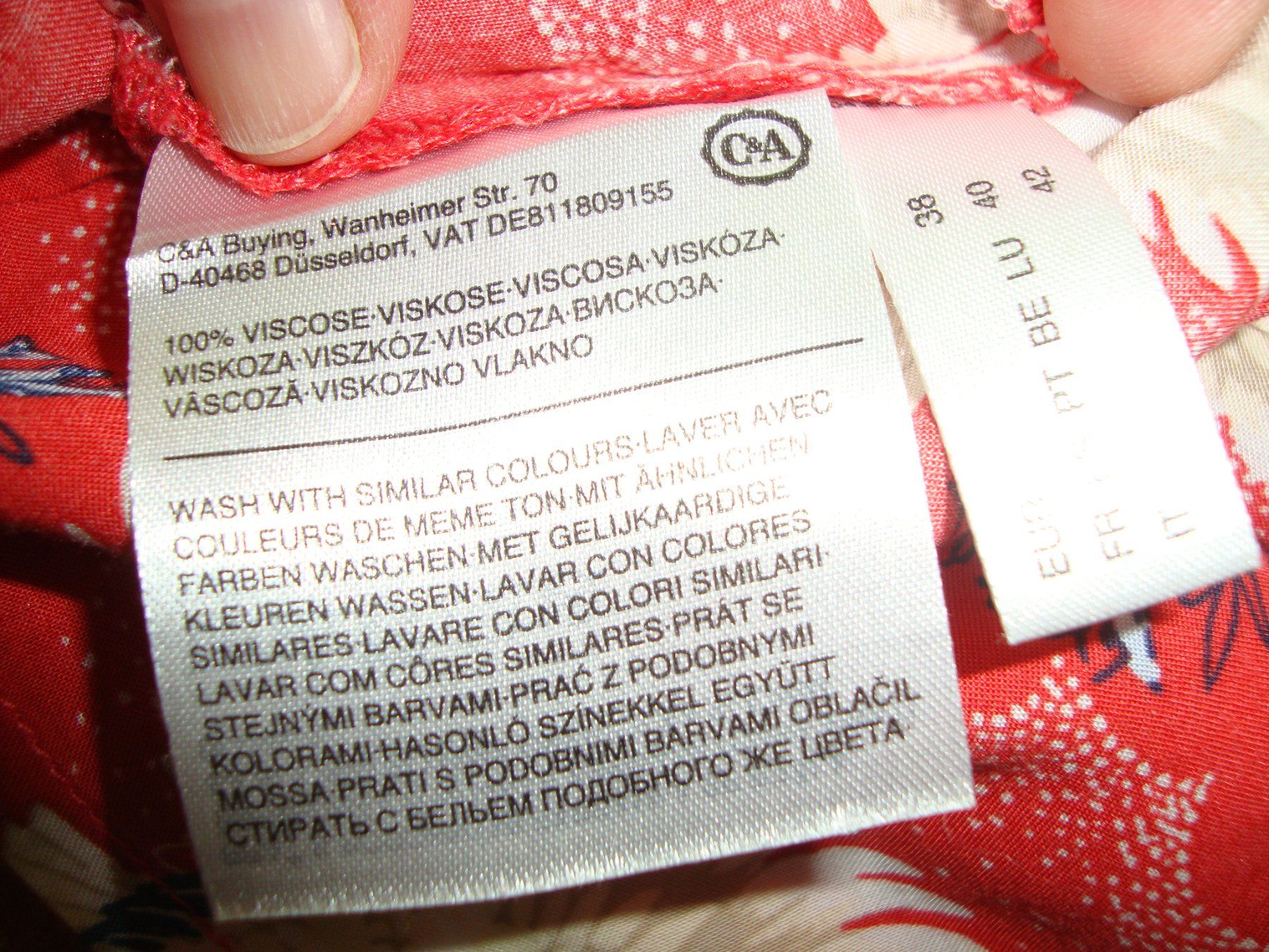C&A Camicette: Kranich Bluse rot Gr. 38 – Usato da Laufen venduto da ereli 4