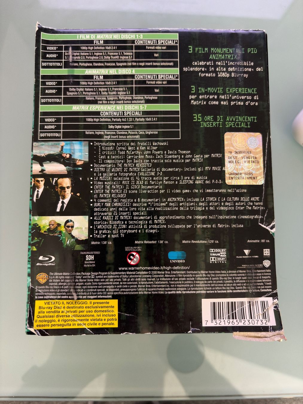 Tutti i DVDs: The Ultimate Matrix Collection – Blu-ray – Usato da Zürich venduto da Stefilix 2
