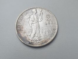 🇷🇴  Romania 2 Lei 1914 Silver 10g .835