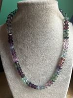 Halskette Amethyst & Jadeit + Goldverschluss 750