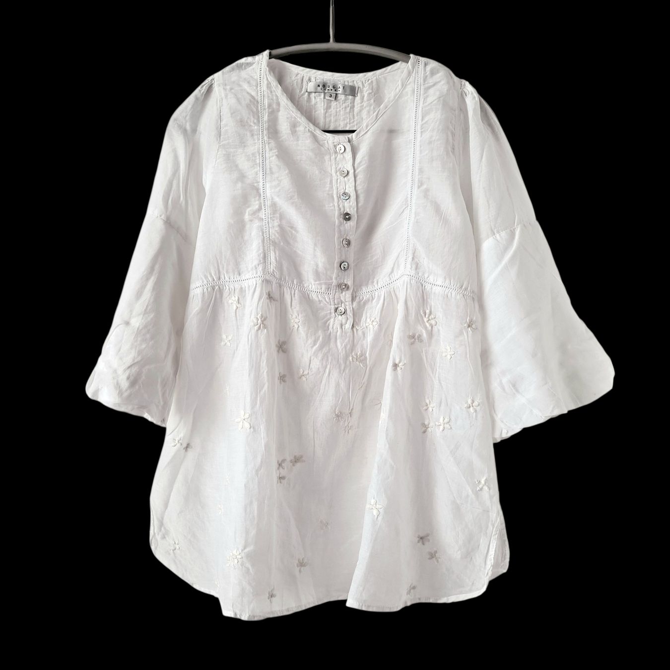 Camicette: Nougat Bluse Gr. 3, S Baumwolle / Seide – Usato da Liestal venduto da Mas-Y-Mas