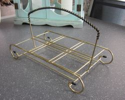 Mid Century Metallständer in Messingoptik für 6 Gläser