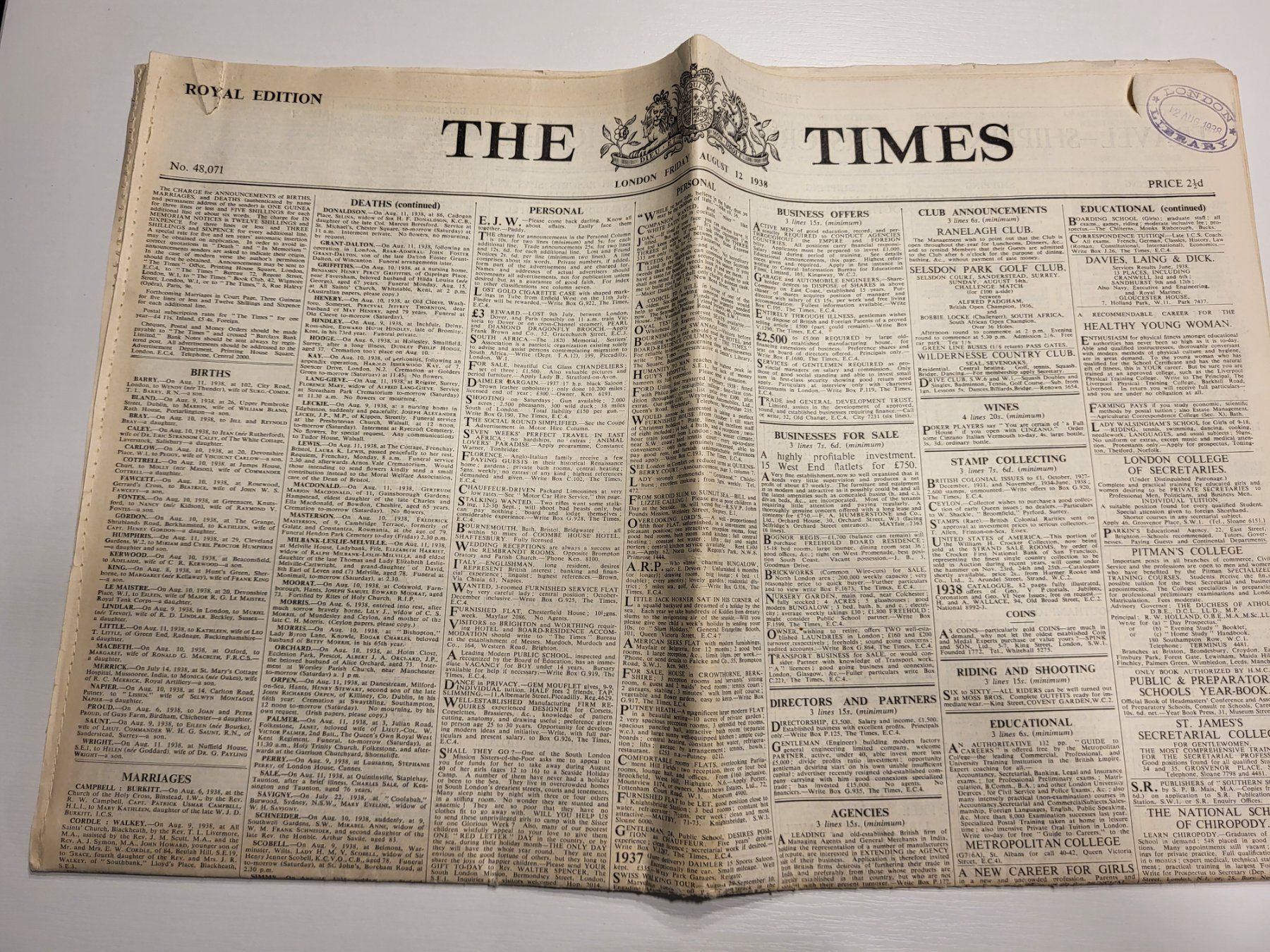 Riviste & Magazine: The Times Zeitungen 1938/1939 – Usato da Suhr venduto da lul_87gh 4