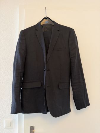 Leinenanzug Schwarz 48
