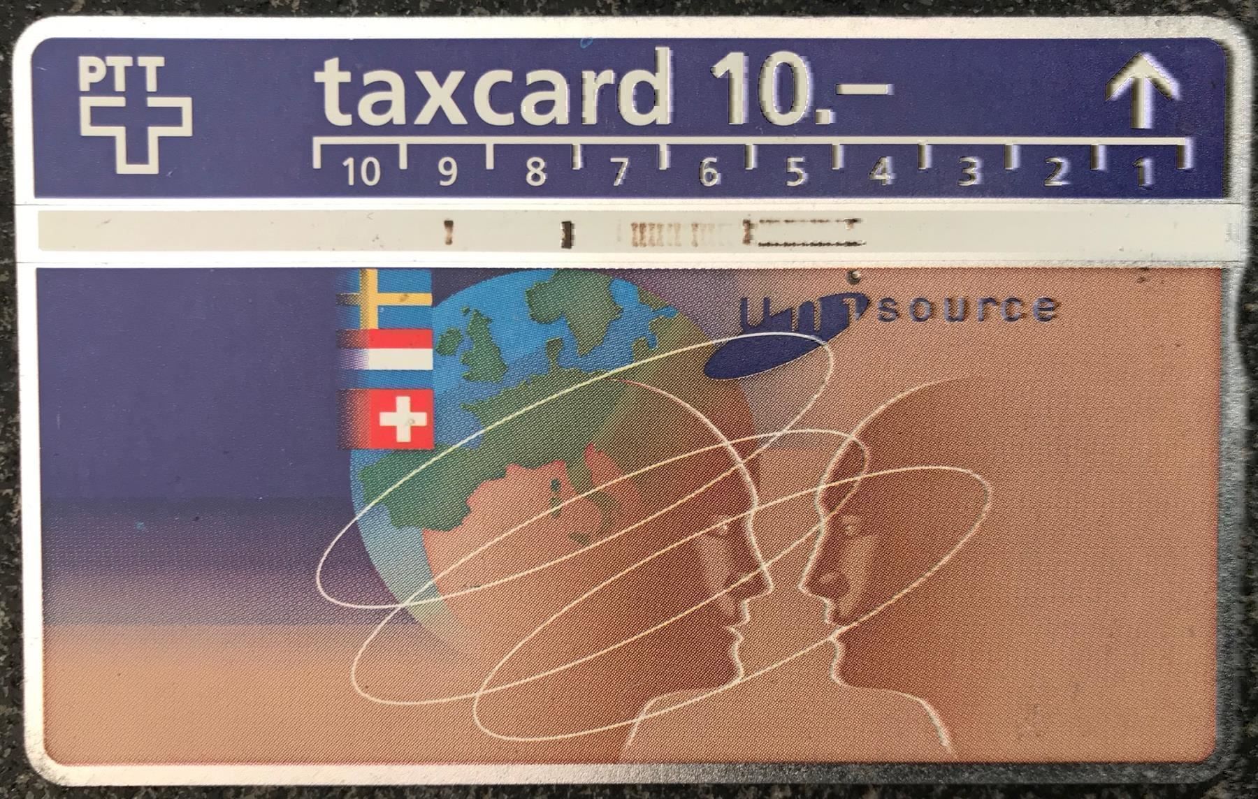 Schede telefoniche: Unisource Taxkarte CHF 10.- teilgebrauch – Nuovo e nell'imballaggio originale da Rotkreuz venduto da Parcore
