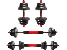 Hantelset, 2er Set Kurzhanteln, Langhanteln verstellbar 20kg