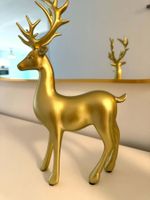 Grössere Hirsch Deko Statue goldig