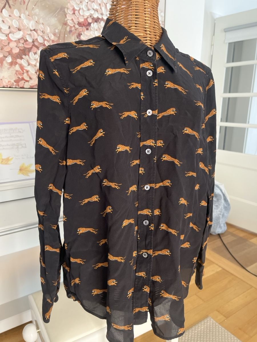 Camicette: Seidenbluse, Monoprix, Leopardmuster, 42 – Usato da Solothurn venduto da Bobesch08 2
