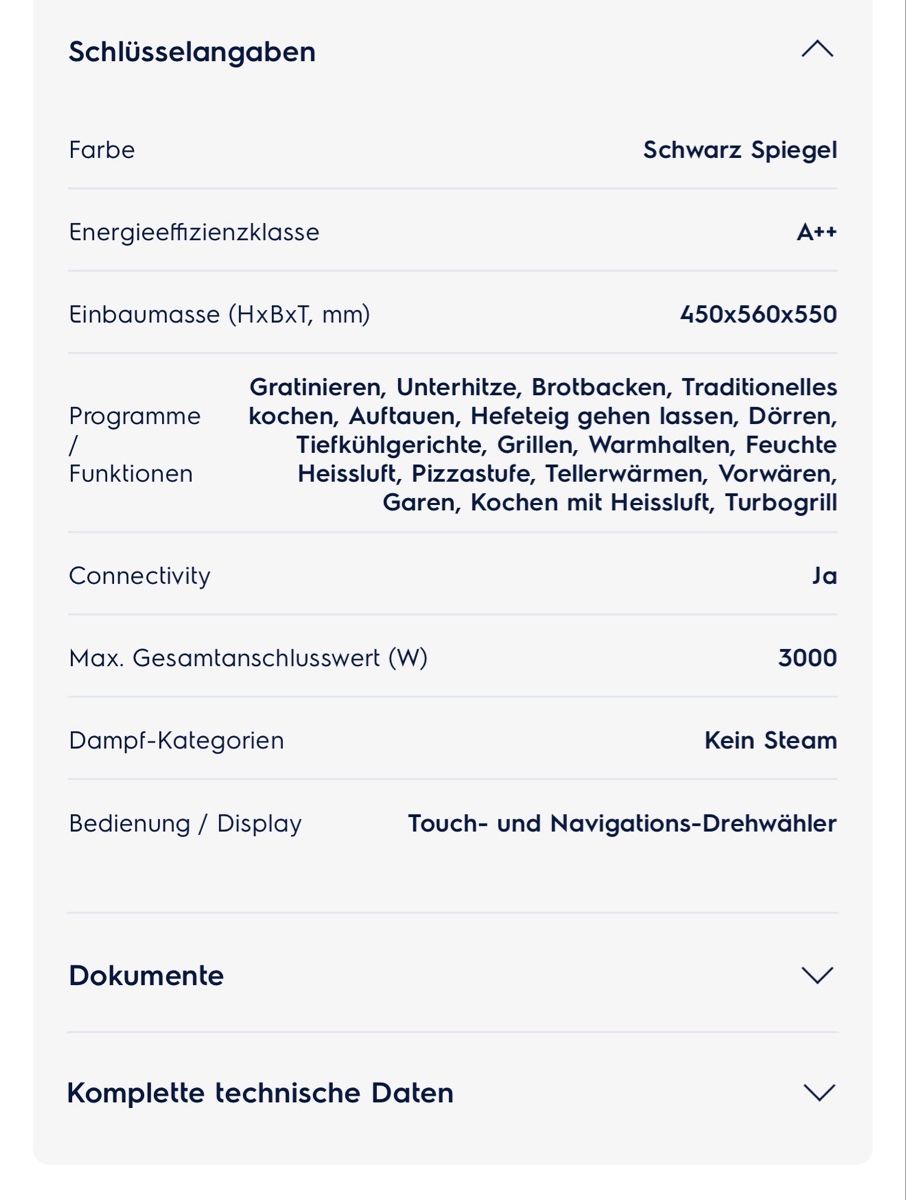Electrolux Forni: Electrolux EB4SL40SP Kompaktbackofen Spiegelglas, A++ – Nuovo (secondo la descrizione) da Fischbach- Göslikon venduto da Schurr7 9