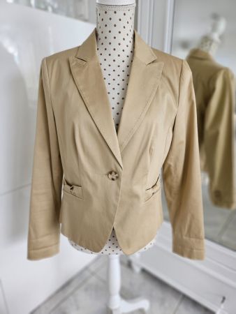 Elegante Jacke Blazer Grösse 40 Beige Baumwolle