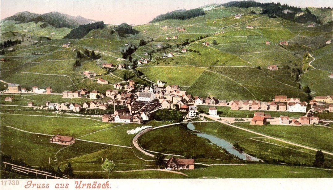 Ansichtskarten: Urnäsch   Ortsansicht – Gebraucht aus Aarau von kufi44 1