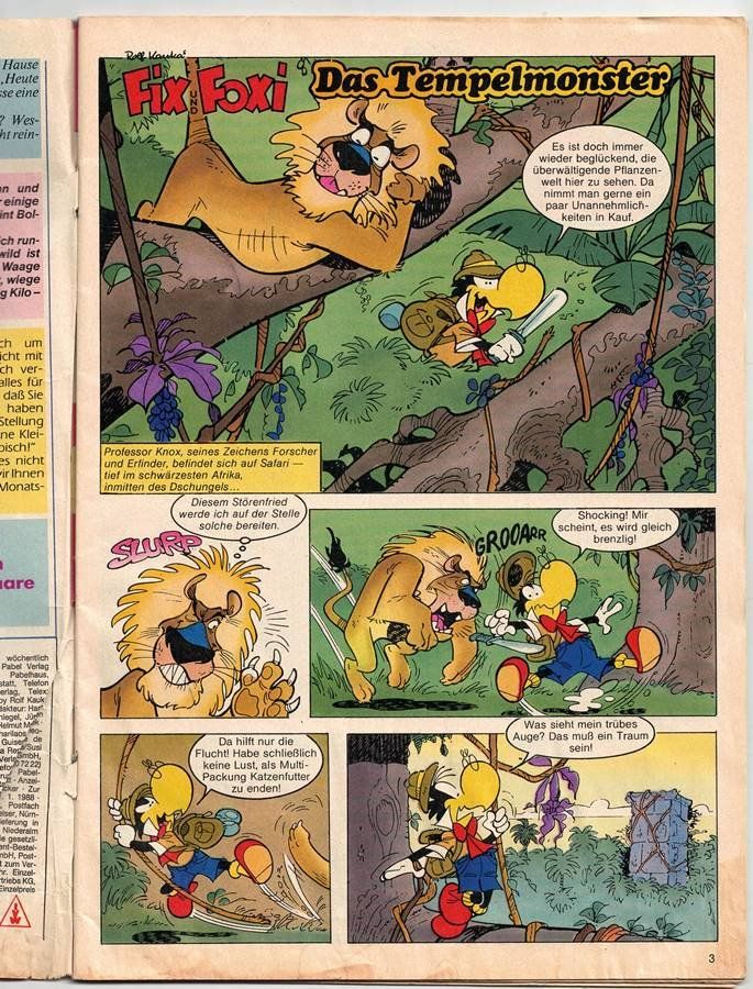 Fumetti: Fix und Foxi Heft 32/1988 - Comic - Das Tempelmonster – Usato da Walenstadt venduto da Numis68 2