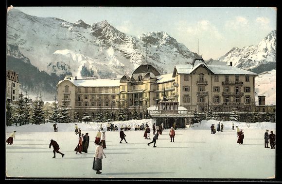 Ansichtskarten: AK Engelberg, Wintersport, Auf der Eisbahn – Gebraucht aus Berlin von bartko-reher