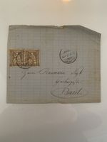 2 seltene Helvetia 5 Franco Marken, 1877 gestempelt