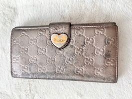 Original GUCCI Guccissima Long Wallet – Heart Bit Collection