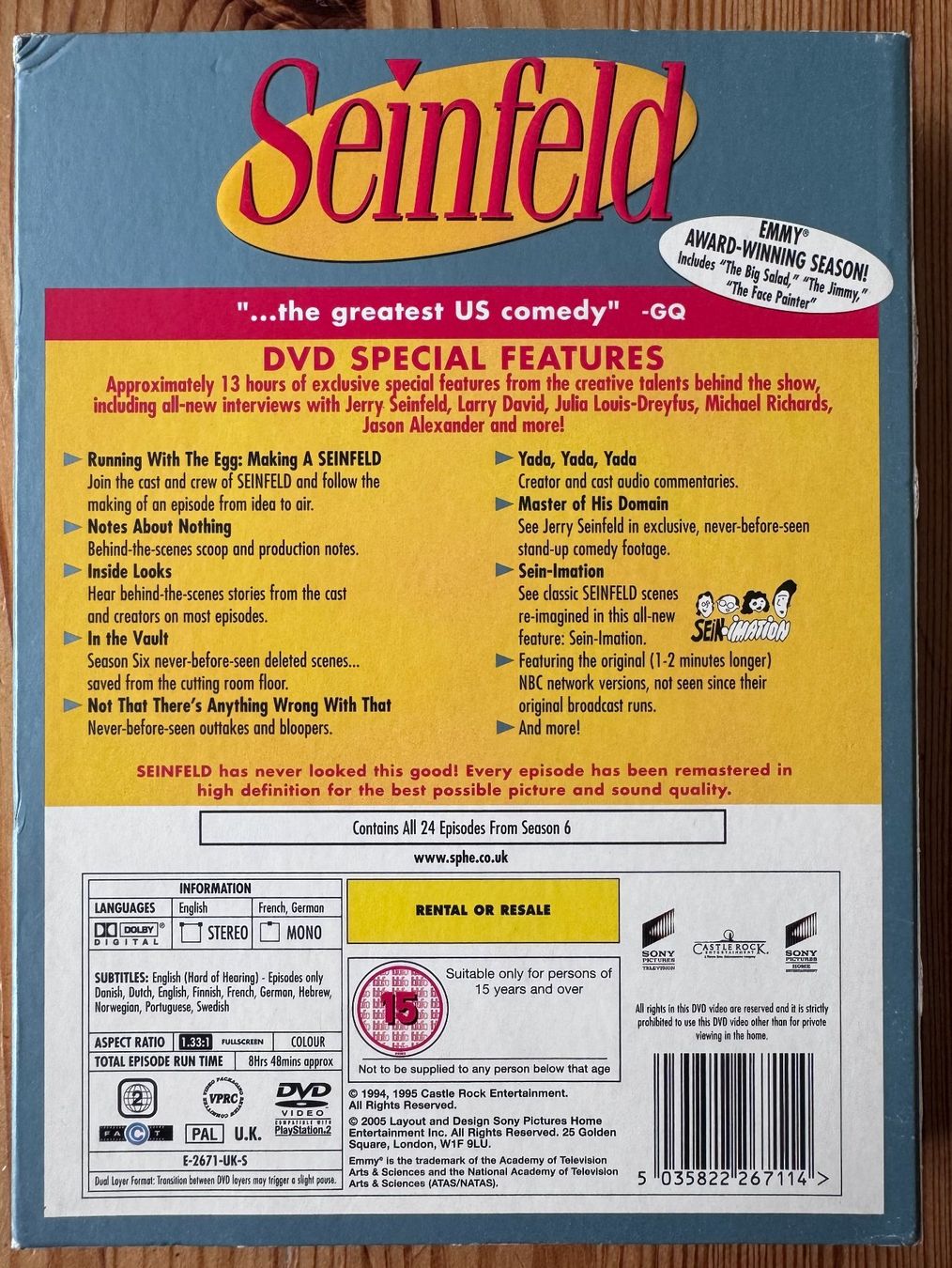 Tutti i DVDs: Seinfeld - Season 6 – Usato da Zürich venduto da recordman01 1