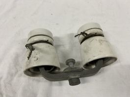 Keramik Isolatoren Doppelhalterung Vintage