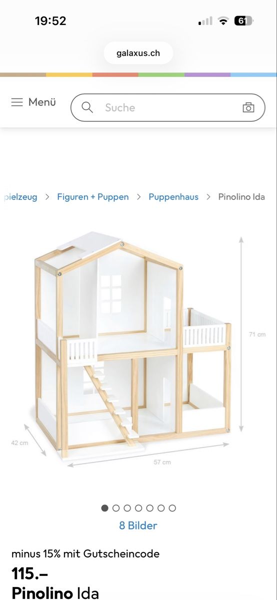 Puppenhäuser & -möbel: Puppenhaus Pinolino inkl. Möbel – Gebraucht aus Winterthur von ste_f5wy