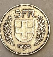 Seltene 5 Franken Münze, Jahrgang 1935 – Top Sammlerstück!