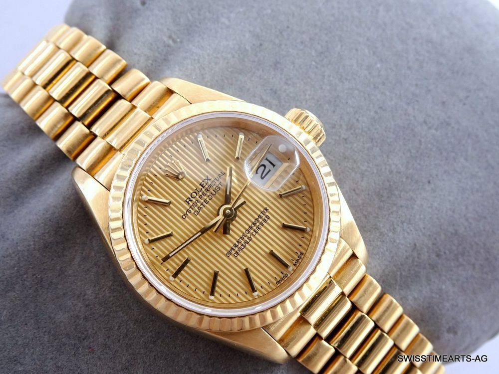 Rolex Orologi: ROLEX DATEJUST 18K AUTOMATIK 69178 TAPESTERY DIAL DAMENUHR – Usato da Zürich venduto da SWISSTIMEARTS-AG