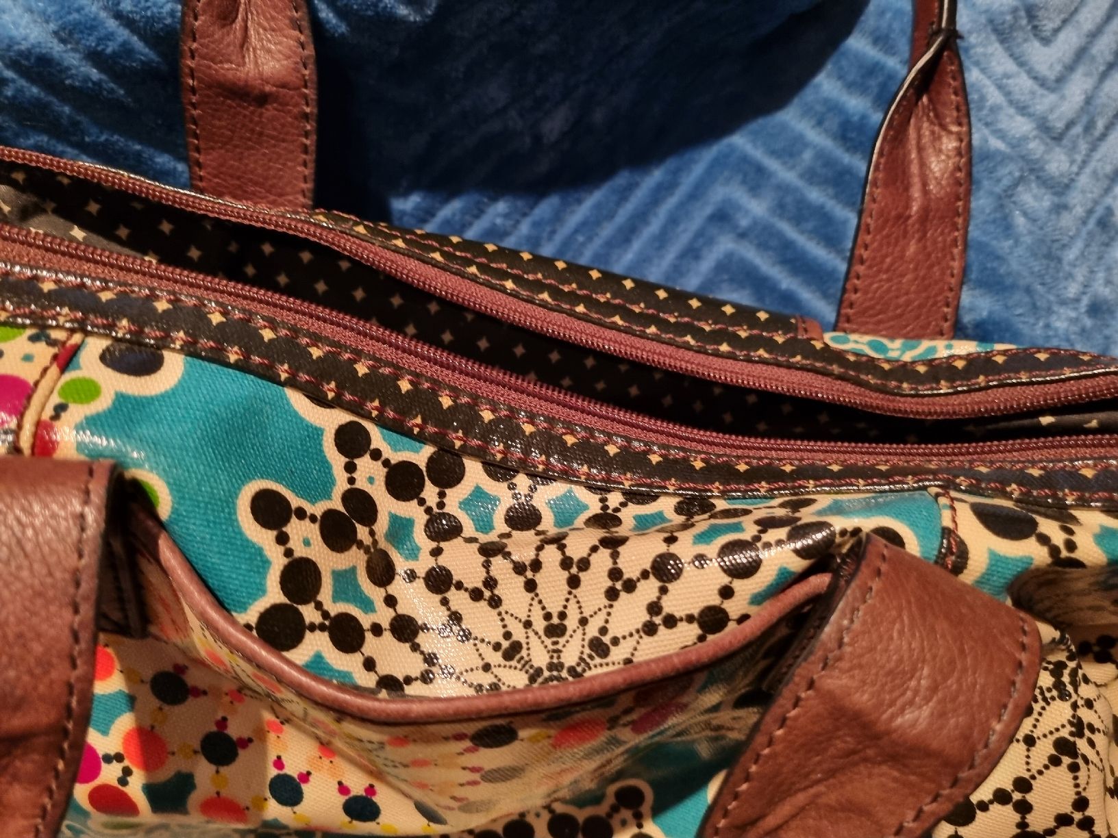 Fossil Borse da donna: Fossil Tasche bunt gemustert Leder Henkeltasche  – Nuovo (secondo la descrizione) da Aesch BL venduto da mutti04 2