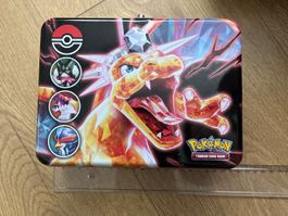 Pokemon Sammelkartenspiel Tin Box, hunderte Karten dabei!