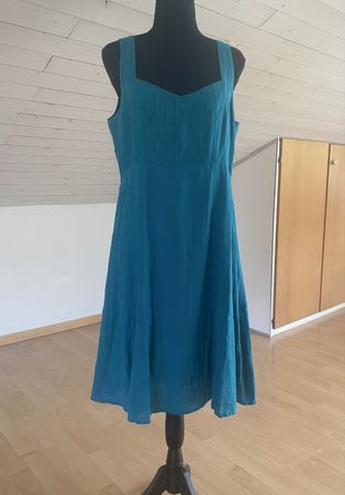 Kleid Heart Leinen Gr.38, Sommerkleid türkis
