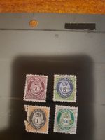 4 timbres anciens Norvège, parfait pour collectionneur!