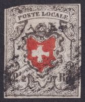 14II POSTE LOCALE ohne Kreuzeinfassung + Abart, Kat: 35000.-