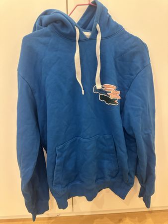 Pull à capuche bleu Lacoste