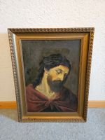 Antikes Gemälde - Jesus Christus mit Dornenkrone, gerahmt.