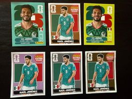 6 x  RAUL JIMENEZ   GOLD  SILBER  BRONCE  LILA   GELB  BLAU