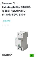 Siemens FI-Schutzschalter 63/0,3A 1polig+N 230V 5SV3616-8