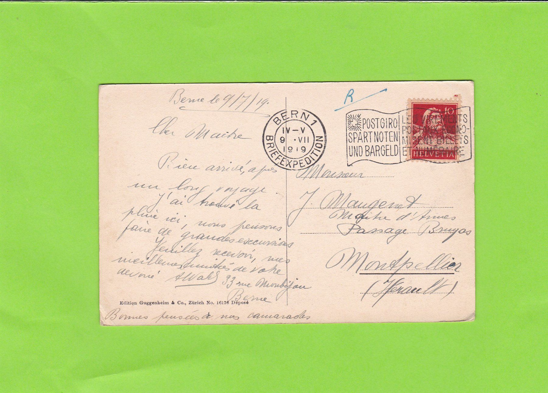 Cartes postales: Bern mit den Alpen 1919 – D'occasion à St. Peterzell par neckertal 1