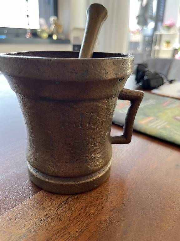 Altro per cucinare: Antiker Mörser aus Bronze datiert 1817 – Usato da Schlieren venduto da djambaza 2