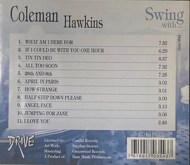 CDs: Coleman Hawkins - Swing with... – Gebraucht aus Grüningen von azulverde 1